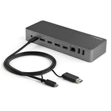 StarTech.com Universal Laptop Docking Station, Hybrid USB-C & USB-A Dock, Dual 4K DP & HDMI, 100W PD, Mac / Windows / Chrome OS, 4x USB 5Gbps Hub, GbE