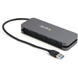 StarTech.com 4 Port USB 3.0 Hub - USB-A to 4x USB-A - SuperSpeed 5Gbps Portable USB 3.2 Gen 1 Type-A Hub - USB Bus Powered - Laptop/Desktop USB Hub with Long Cable 28cm & Cable Management