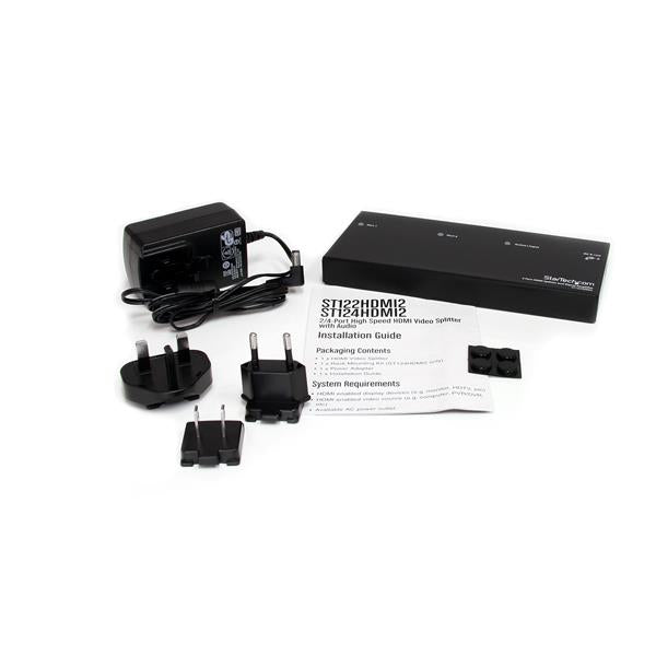StarTech.com 2-port HDMI splitter and signal amplifier - TAA