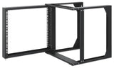 Intellinet 19" Wall Mount Open Frame Network Rack, 9U, Front-hinged Swing Frame Flat Pack, 2-Post, 17.7 in. Depth, Black RAL 9004