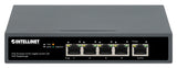 Intellinet 5-Port Gigabit Switch with PoE Passthrough, One IEEE 802.3bt (PoE++ / 4PPoE) PD PoE Port with 95 W Power Input, Four PSE PoE ports, PoE Power Budget up to 65 W, IEEE 802.3at/af Compliant Output, Desktop, Wall-mount Option