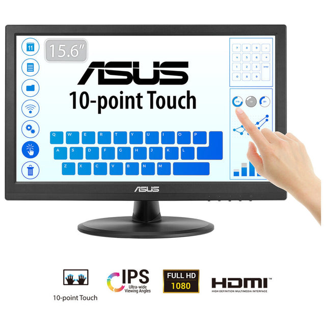 ASUS Touch VT169HE computer monitor 39.6 cm (15.6") 1920 x 1080 pixels Full HD LED Touchscreen Tabletop Black