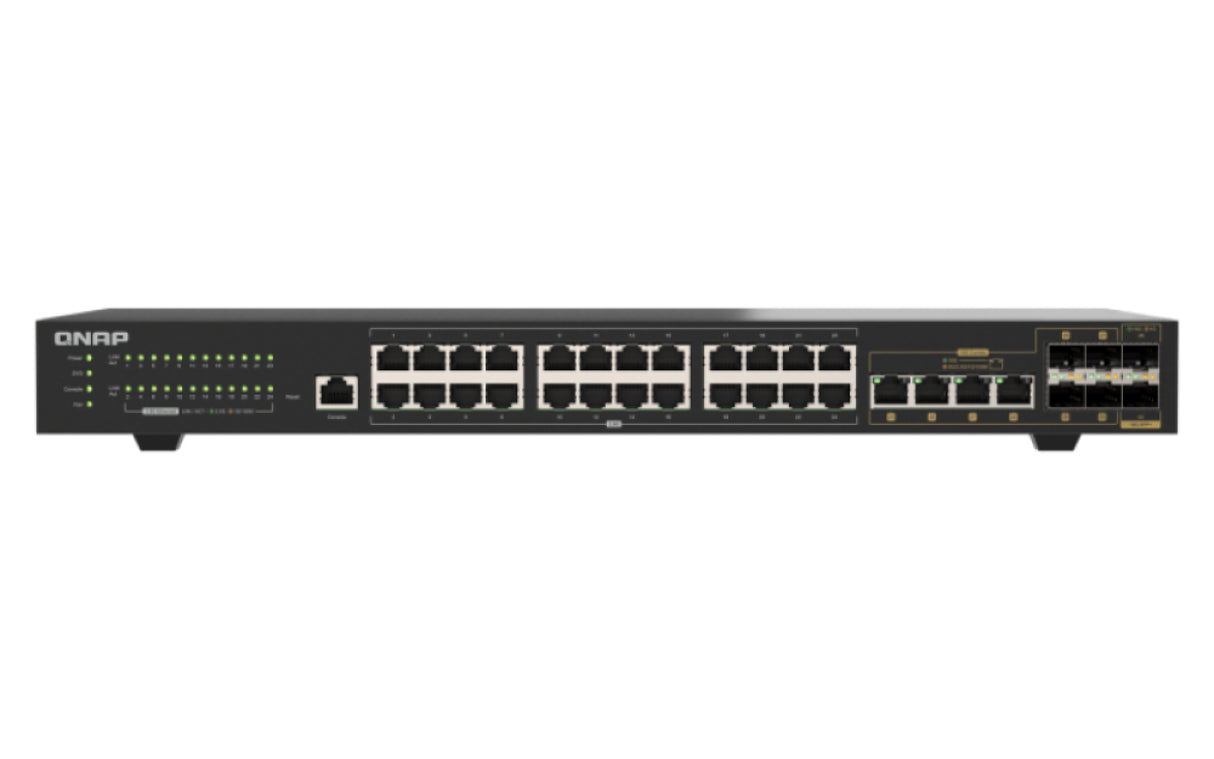 QNAP QSW-M2130-4C2S24T network switch Managed L2 2.5G Ethernet (100/1000/2500) 1U Black