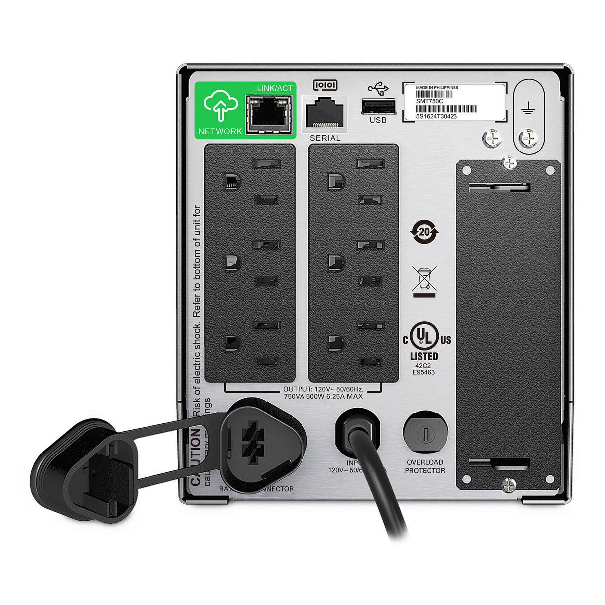 APC SMT750C uninterruptible power supply (UPS) Line-Interactive 0.75 kVA 500 W 6 AC outlet(s)