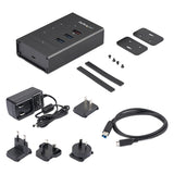 StarTech.com 4 Port USB C Hub - USB Type-C to 1x USB-C/3x USB-A - Commercial Metal USB 3.0 Hub - SuperSpeed USB 3.2 Gen 1 (5Gbps) - Self Powered - BC1.2 Fast Charge - Mountable/Rugged