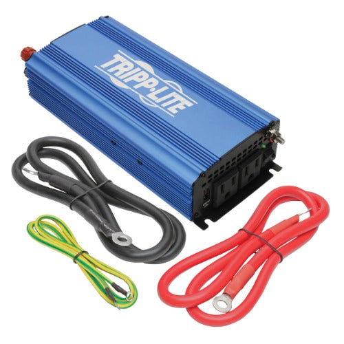 Tripp Lite Power Inverter Light-Duty Compact 750W with 2AC/1USB2.0A/Battery Cbl