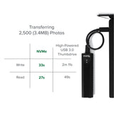Plugable Technologies USB-C M.2 NVMe SSD Enclosure; Tool-Free & Driverless. USB 3 Type-C, including Thunderbolt and USB4, at 10Gbps. For M.2 NVMe SSDs 2230 to 2280 PCIe Gen 3 and 4. USB C and USB A cables included