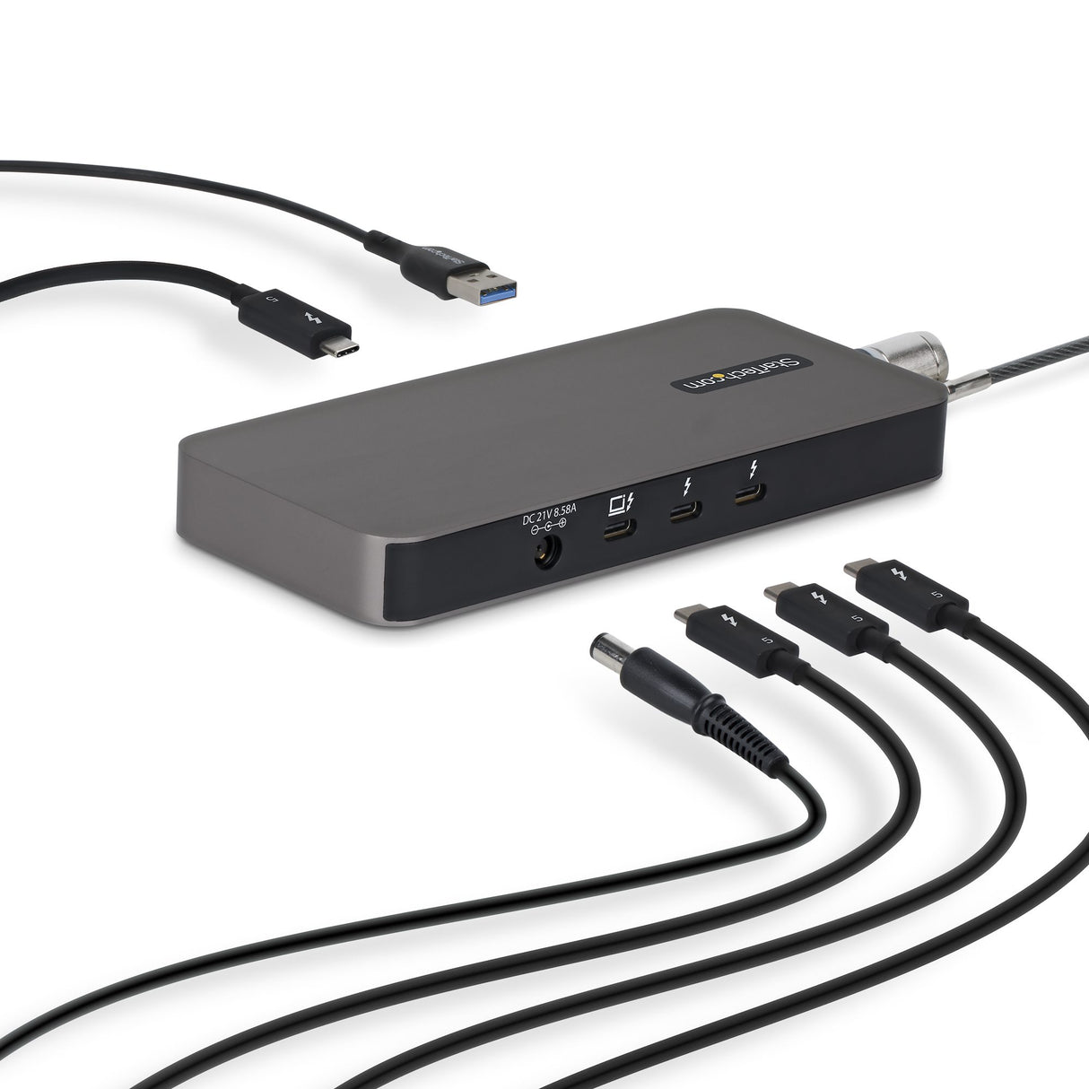 StarTech.com 4-Port Thunderbolt™ 5 Hub with Thunderbolt™ Share KVM, 80/120Gbps, 8K 60Hz or 4K 144Hz, 140W PD, USB-A 10Gbps, TB4 & USB4, MacBook M5 Pro M5 Max