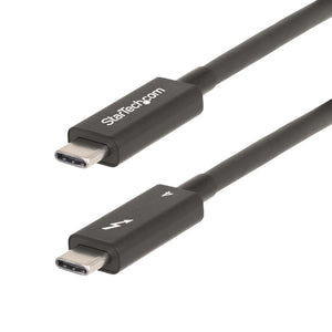 StarTech.com 6.6ft (2m) Active Thunderbolt 4 Cable, 40Gbps, 100W Power Delivery, 4K/8K Video, Intel-Certified Thunderbolt Cable - Compatible w/ USB4/Thunderbolt 4/ USB 3.2/ USB Type-C/DisplayPort/Thunderbolt 3
