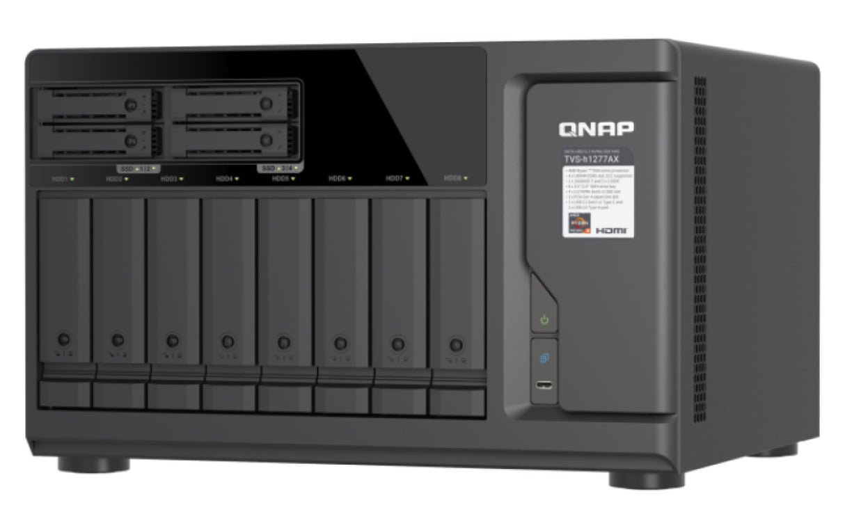 QNAP TVS-H1277AX NAS Tower AMD Ryzen™ 5 16 GB DDR5 QNAP QTS Black