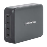 Manhattan 4-Port GaN USB Power Delivery Charging Station - 240 W / PD 3.1, Four USB-C PD Ports with up to 140 W per Port, 240 W Total Output, Power Delivery 3.1, Black