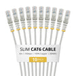 StarTech.com 6in Gray Slim CAT6 Cable, 10 Pack, Snagless, 100W PoE, UTP, LSZH, 28AWG Pure Bare Copper Wire, Slim RJ45 Network Patch Cord w/Strain Reliefs, Individually Tested