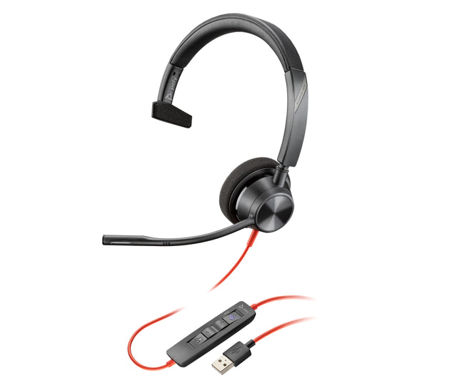 HP Poly Blackwire 3310 Microsoft Teams Certified Headset +USB-C/A Adapter TAA
