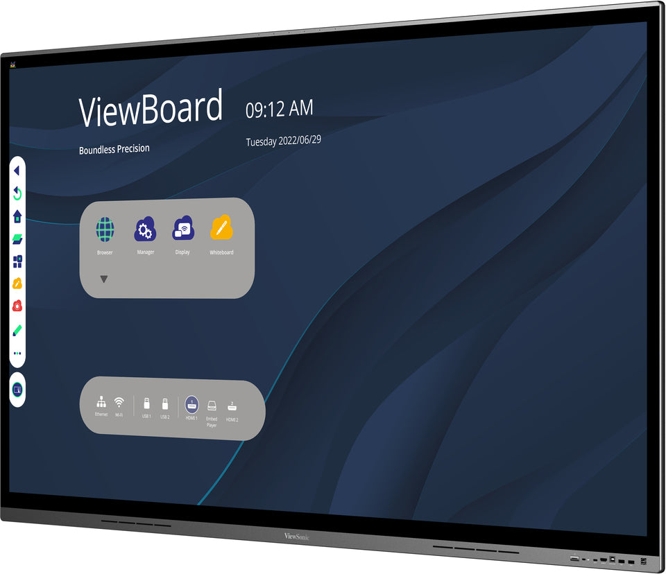 Viewsonic IFP7562 Signage Display Interactive flat panel 190.5 cm (75") LED Wi-Fi 350 cd/m² 4K Ultra HD Black Touchscreen Built-in processor Android