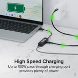Plugable Technologies USB C to Ethernet Adapter 2.5Gb with 100W USB-C PD Charging, 2.5 Gigabit Type C USB Ethernet Adapter for Windows, MacBook, Chrome, iPad, Surface, XPS, Thunderbolt 4, USB4 (USBC-E2500PD)