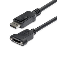StarTech.com 3ft (91cm) Panel Mount DisplayPort Cable - 4K x 2K - DisplayPort 1.2 Extension Cable Male to Female - DP Video Extender Cord with Panel Mount DP Connector - DP Monitor Cable