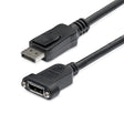 StarTech.com 3ft (91cm) Panel Mount DisplayPort Cable - 4K x 2K - DisplayPort 1.2 Extension Cable Male to Female - DP Video Extender Cord with Panel Mount DP Connector - DP Monitor Cable