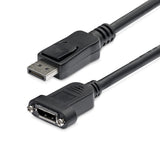 StarTech.com 3ft (91cm) Panel Mount DisplayPort Cable - 4K x 2K - DisplayPort 1.2 Extension Cable Male to Female - DP Video Extender Cord with Panel Mount DP Connector - DP Monitor Cable