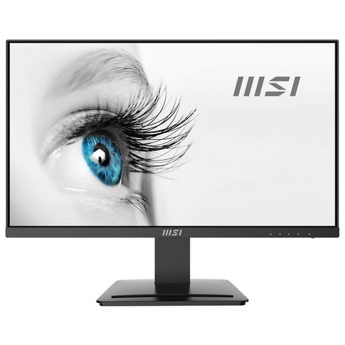 MSI Pro MP243 23.8 Inch Monitor, Full HD (1920 x 1080), 75Hz, IPS, 5ms, HDMI, DisplayPort, Built-in Speakers, Anti-Glare, Anti-Flicker, Less Blue light, TÜV Certified, VESA, Kensington, Black