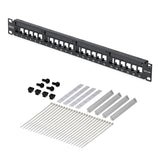 StarTech.com 24 Port 1U Blank Keystone Patch Panel, Rackmount Cat6 Patch Panel for RJ45 UTP Ethernet Network Jacks