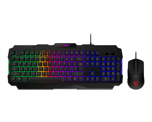 MSI FORGE GK100 COMBO keyboard Mouse included Gaming USB QWERTY US English Black