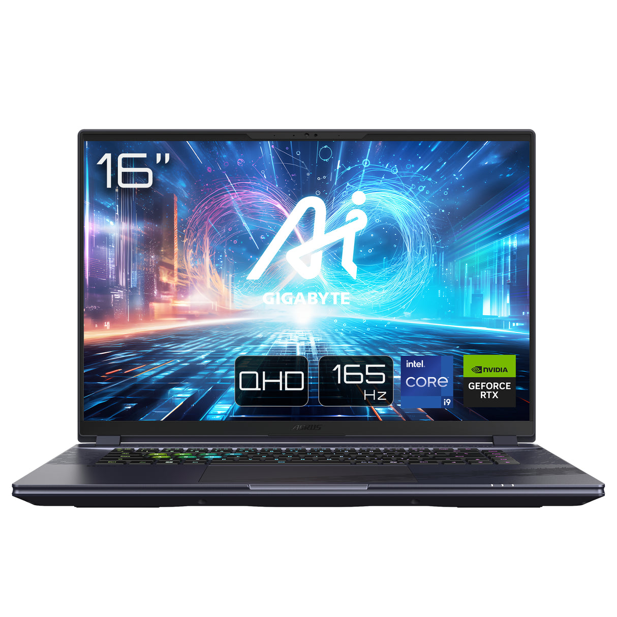 GIGABYTE AORUS 16X ASG-63USC65SH laptop Intel® Core™ i9 i9-14900HX 40.6 cm (16") WQXGA 32 GB DDR5-SDRAM 2 TB SSD NVIDIA GeForce RTX 4070 Wi-Fi 7 (802.11be) Windows 11 Home Grey