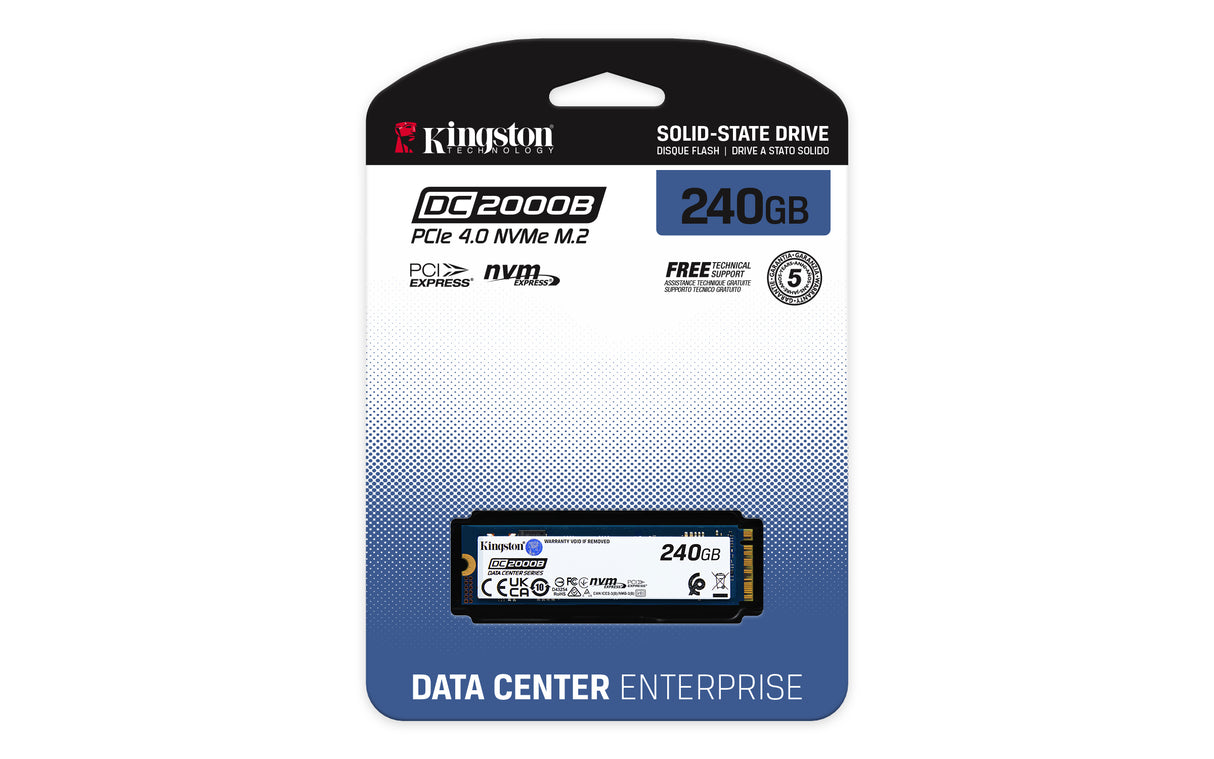 Kingston Technology 240G DC2000B PCIe 4.0 M.2 2280 Enterprise SSD (Non-Heatsink)