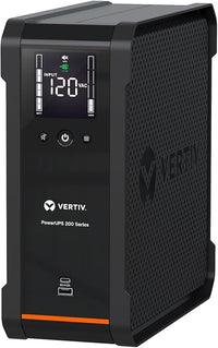 Vertiv PowerUPS 200 Line Interactive PSA6-1500LVT, 1500VA/935W, AVR, USB Charging, Color LCD, User-Replaceable Battery, 6 NEMA Outlets, Three-Year Warranty