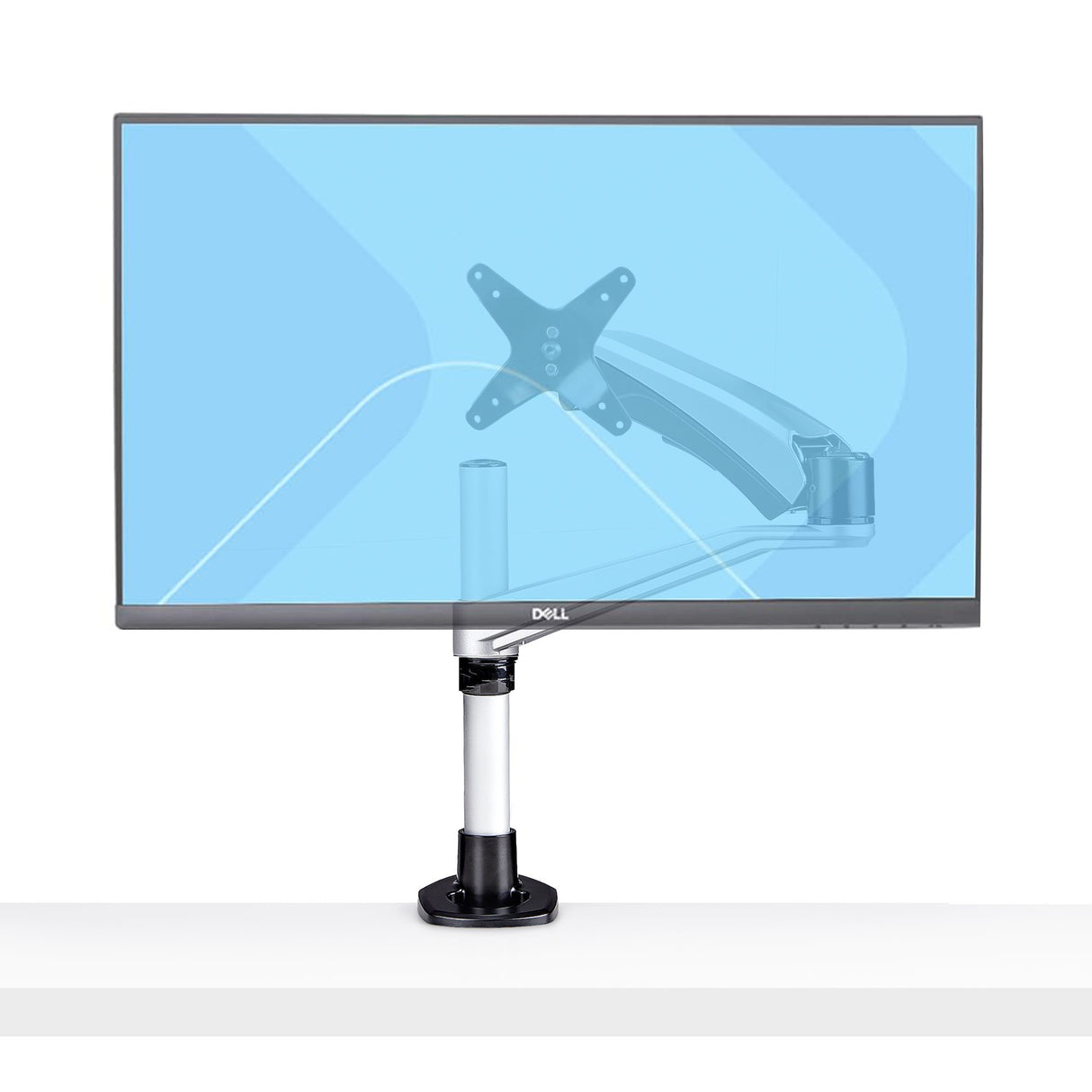 StarTech.com Desk Mount Monitor Arm For 27in 16:9 or 30in 21:9 Ultrawide Screens, VESA 75x75/100x100, Tool-Less Mechanical Spring Arm, C-Clamp/Grommet, TAA