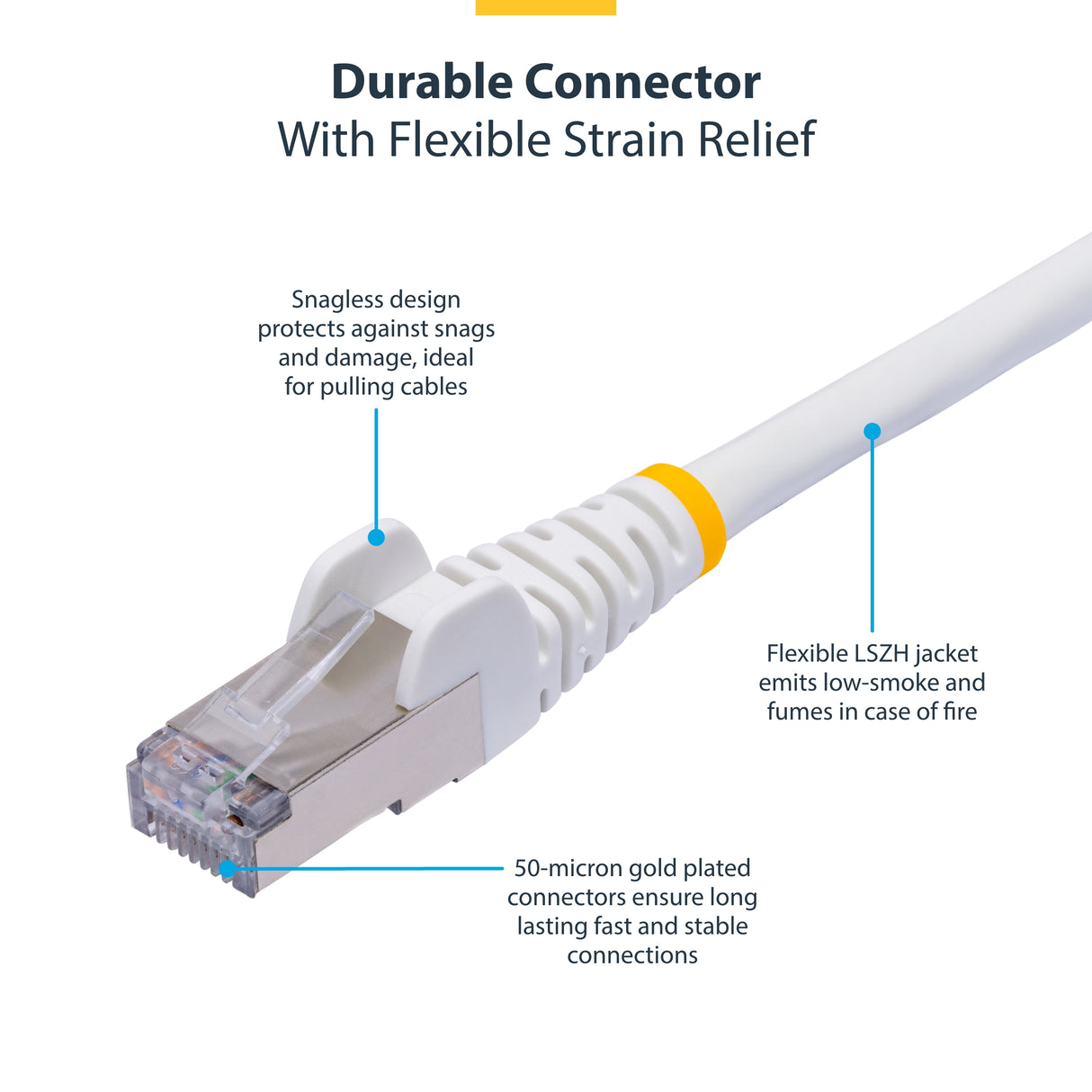 StarTech.com 6ft White CAT8 Ethernet Cable, Snagless RJ45, 25G/40G, 2000MHz, 100W PoE++, S/FTP, 26AWG Pure Bare Copper Wire, LSZH, Shielded Network Patch Cord w/Strain Reliefs, Individually Tested
