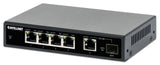 Intellinet 5-Port Gigabit Ethernet PoE+ Switch with SFP Port, Four PSE PoE Ports, IEEE 802.3at/af (PoE+/PoE) Compliant, PoE Power Budget of 91 W, Desktop Format, Wall-mount Option