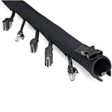 StarTech.com 40" (1m) Neoprene Cable Management Sleeve with Zipper & Buckle - 1.2" (3cm) Diameter - Computer/PC Power/Network/AV Cord Cover/Manager - Flexible Cable Organizer Wrap - Black