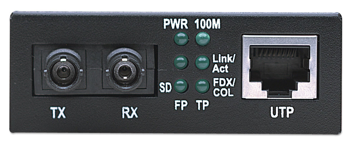 Intellinet Fast Ethernet Media Converter, 10/100Base-Tx to 100Base-Fx (ST) Multi-Mode, 2 km (1.24 mi)