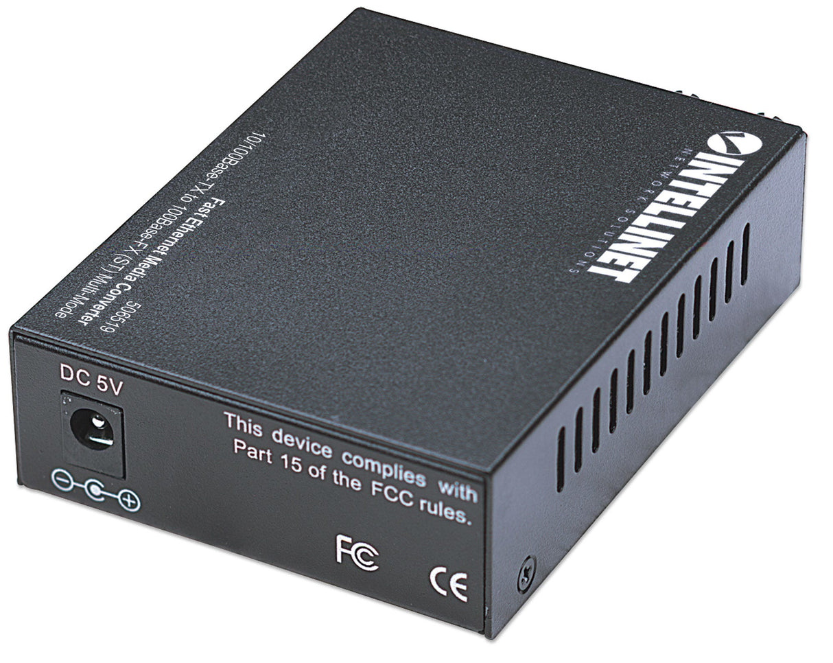 Intellinet Fast Ethernet Media Converter, 10/100Base-Tx to 100Base-Fx (ST) Multi-Mode, 2 km (1.24 mi)