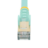 StarTech.com 9ft CAT6a Ethernet Cable - 10 Gigabit Shielded Snagless RJ45 100W PoE Patch Cord - 10GbE STP Network Cable w/Strain Relief - Aqua Individually Tested/Wiring is UL Certified/TIA
