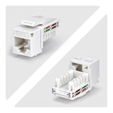 StarTech.com Cat6 Keystone Jack, 24-Pack RJ45 Ethernet Keystone Jacks, UTP Cat6 Wall Jack, 90-Degree 110 Punch Down, White