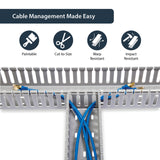 StarTech.com 3x3in Open Slot Wiring Cable Raceway Duct with Cover, Server Rack Cable Management, Cable Cover Duct, Cord Hider / Organizer, PVC Cable Manager - TAA Compliant