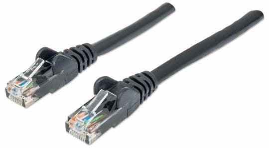 Intellinet Network Patch Cable, Cat6, 2m, Black, CCA, U/UTP, PVC, RJ45, Gold Plated Contacts, Snagless, Booted, Lifetime Warranty