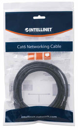 Intellinet Network Patch Cable, Cat6, 2m, Black, CCA, U/UTP, PVC, RJ45, Gold Plated Contacts, Snagless, Booted, Lifetime Warranty