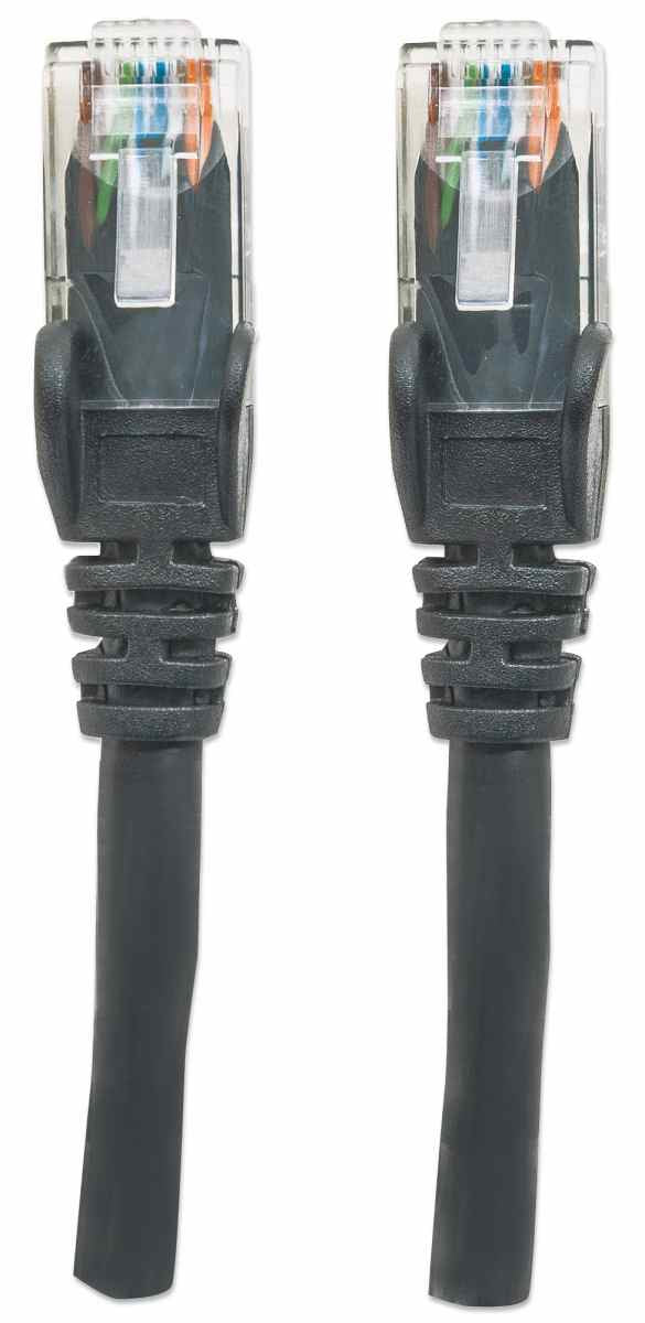 Intellinet Network Patch Cable, Cat6, 2m, Black, CCA, U/UTP, PVC, RJ45, Gold Plated Contacts, Snagless, Booted, Lifetime Warranty