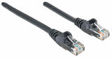 Intellinet Network Patch Cable, Cat6, 2m, Black, CCA, U/UTP, PVC, RJ45, Gold Plated Contacts, Snagless, Booted, Lifetime Warranty