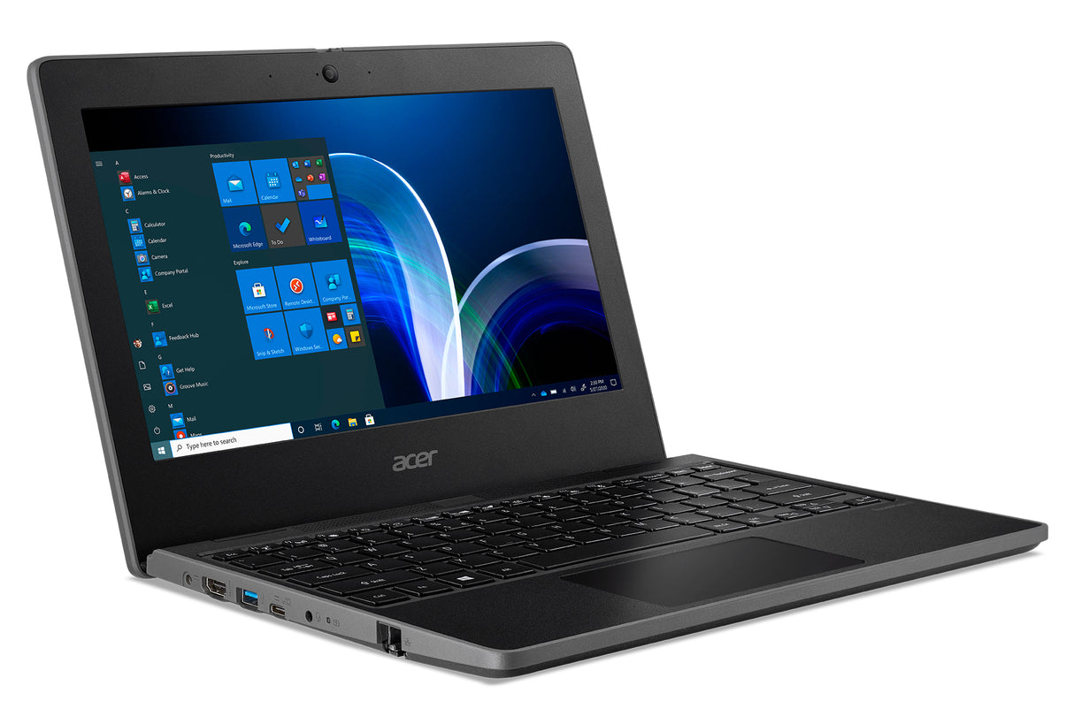 Acer TravelMate TMB311-32-C3X6 Intel® Celeron® N N5100 Laptop 29.5 cm (11.6") HD 4 GB DDR4-SDRAM 128 GB Flash Wi-Fi 6 (802.11ax) Windows 10 Pro Black QWERTY English