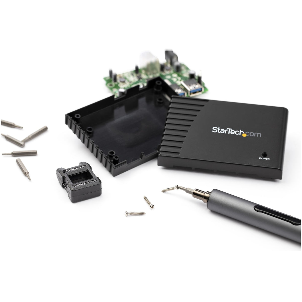 StarTech.com 55-Bit Electric Precision Screwdriver Set - Portable Cordless Battery Powered Bit Driver Kit for Electronics, Laptop, Computers, Tablet & Phone Repairs - Magnetic Work Pad - TAA