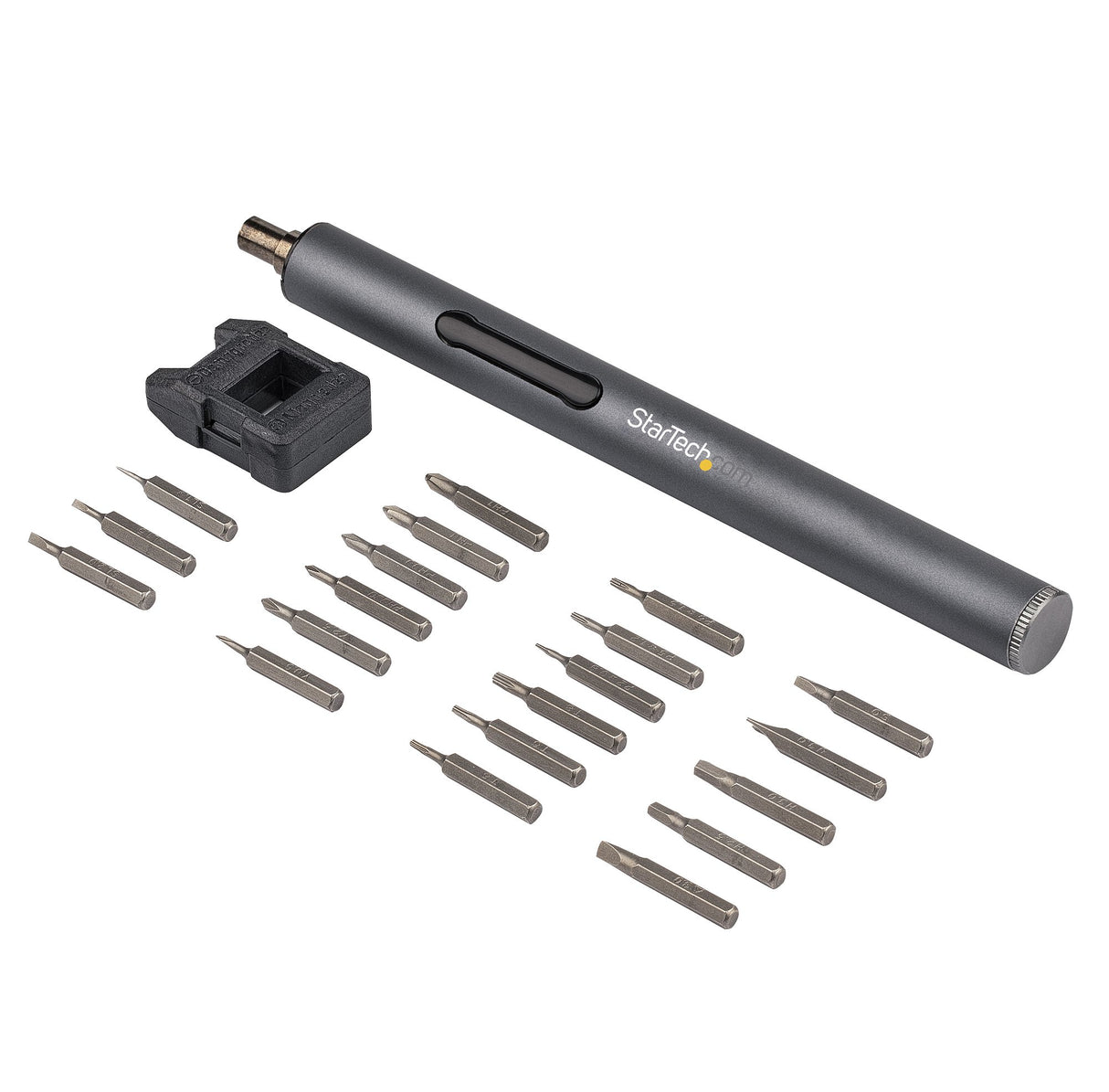 StarTech.com 20-Bit Electric Precision Screwdriver Set - Portable/Mini Battery Powered Bit Driver Kit for Electronics, Laptop, Computer, Tablet & Phone Repairs - Magnetic - Cordless - TAA