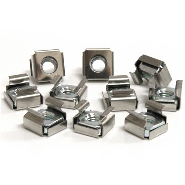 StarTech.com 50-Pack M6 Square Hole Cage Nuts and Installation Tool for 19" or 10" Server Racks, Cabinets and Enclosures, Silver - TAA