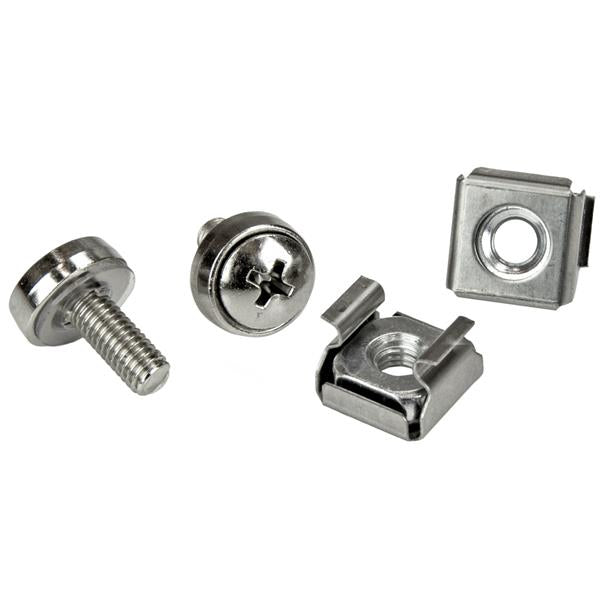 StarTech.com 100-Pack M5 12mm Screws, Square Hole Cage Nuts and Installation Tool, Hardware Mounting Kit for 19" or 10" Server Racks, Cabinets and Enclosures, Silver - TAA