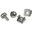 StarTech.com 20-Pack M5 12mm Screws, Square Hole Cage Nuts and Installation Tool, Hardware Mounting Kit for 19" or 10" Server Racks, Cabinets and Enclosures, Silver - TAA