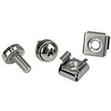 StarTech.com 20-Pack M5 12mm Screws, Square Hole Cage Nuts and Installation Tool, Hardware Mounting Kit for 19" or 10" Server Racks, Cabinets and Enclosures, Silver - TAA