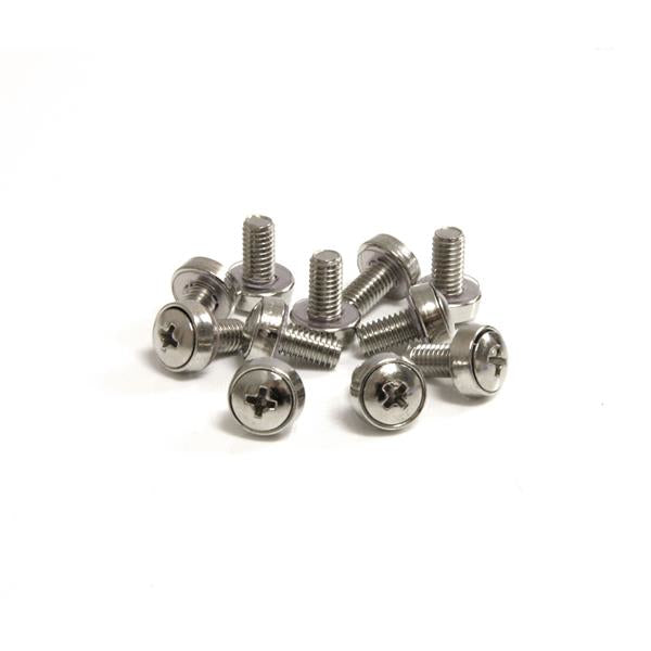 StarTech.com 50-Pack M6 12mm Screws, Mounting Screws for 19" or 10" Server Racks, Cabinets and Enclosures, Silver - TAA