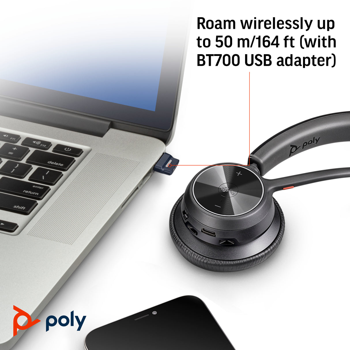 HP Poly Voyager 4310 Microsoft Teams Certified USB-A Headset +BT700 dongle